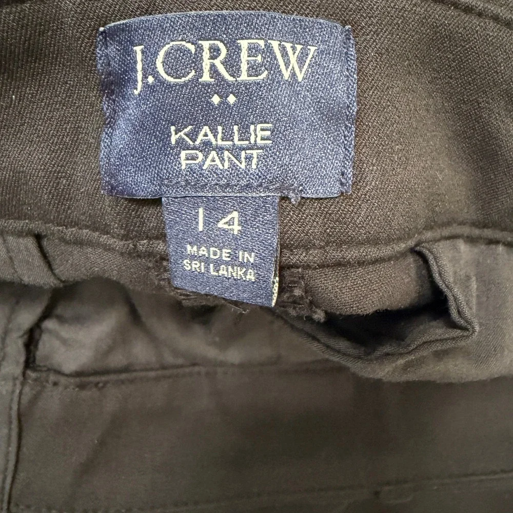 J. Crew Kallie Pants Women's Straight‎ Leg Black Size 14